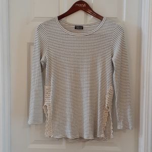 Papermoon Striped Pullover with Crochet Detail